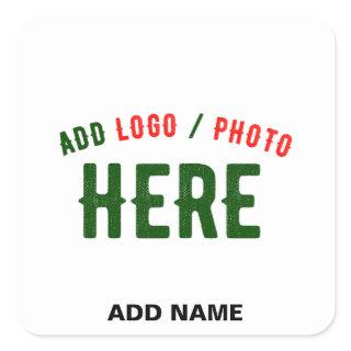 STYLISH MODERN CUSTOMIZABLE WHITE VERIFIED BRANDED SQUARE STICKER