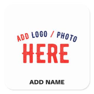 STYLISH MODERN CUSTOMIZABLE WHITE VERIFIED BRANDED SQUARE STICKER