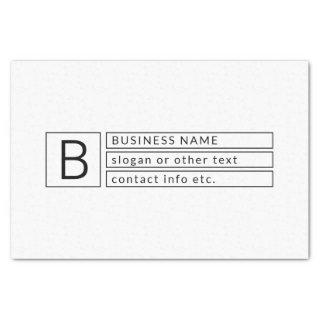 Stylish Monogram & Business Name (or other text) Tissue Paper