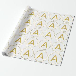 Stylish Monogram Initial Letter Gold Color White