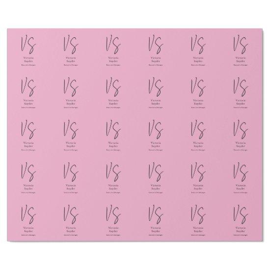 Stylish Monogram Professional Light Pink