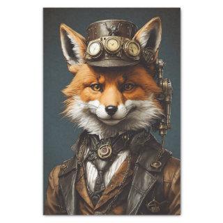 Stylish Orange Steampunk Fox Tissue Paper