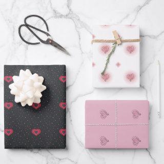 Stylish Red and Pink Heart Patterns Love themed  Sheets
