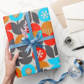 Stylish retro 60s 70s pattern gift wrap