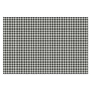 Stylish Retro Black and Gray Gingham Plaid Pattern Tissue Paper