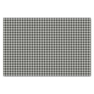 Stylish Retro Black and Gray Gingham Plaid Pattern Tissue Paper