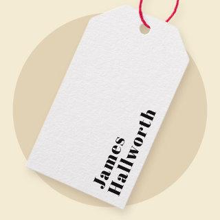 Stylish Retro Modern Lettering | Editable Black Gift Tags
