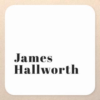 Stylish Retro Modern Lettering | Editable Black Square Sticker