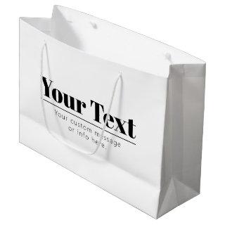 Stylish Retro-modern Text | Black & White Large Gift Bag