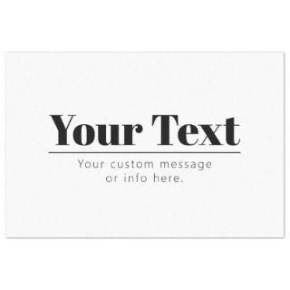Stylish Retro-modern Text | Black & White Tissue Paper