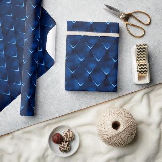 Stylish Royal Blue Foil Dragon Scales Pattern