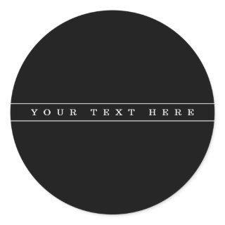 Stylish Simple Text & Thin Stripes Classic Round Sticker
