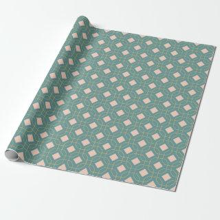 Stylish Teal Blush Mid Century Modern Pattern