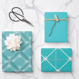Stylish Turquoise and Silver Lattice Holiday   Sheets