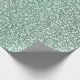 Stylish Vintage Sage Green Floral Pattern