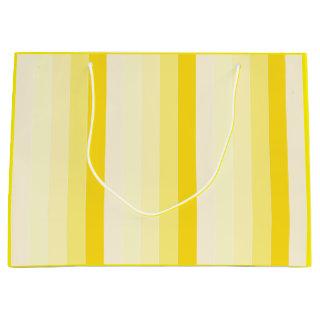 Stylish Yellow White Striped Trendy Template Large Gift Bag