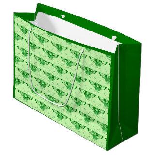 Stylized Art Deco butterfly - emerald green Large Gift Bag