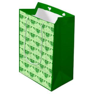 Stylized Art Deco butterfly - emerald green Medium Gift Bag