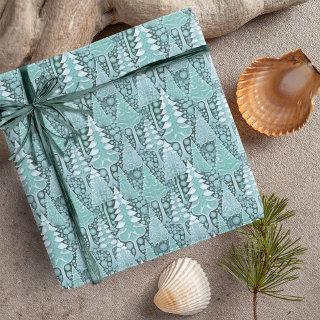 Stylized Coastal Christmas Trees Pattern#6b ID1009