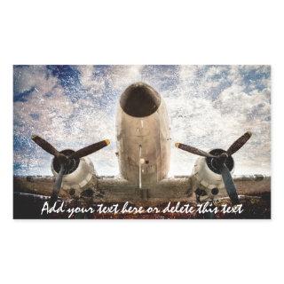 Stylized image of the Douglas DC-3 or C-47 aircraf Rectangular Sticker