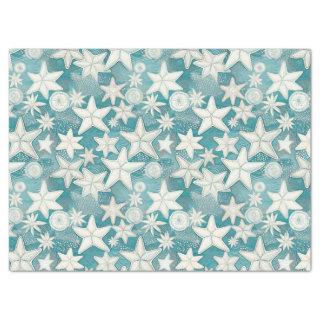 Stylized Starfish & Sand Dollars Pattern#25 ID1009 Tissue Paper