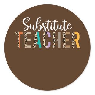 Substitute Teacher Supplies For Women Teachers Classic Round Sticker
