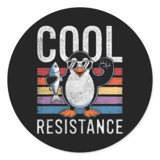 Subtle Cool Resistance Penguin Tariffs Protest Ant Classic Round Sticker