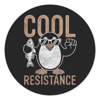 Subtle Cool Resistance Penguin Tariffs Protest Ant Classic Round Sticker