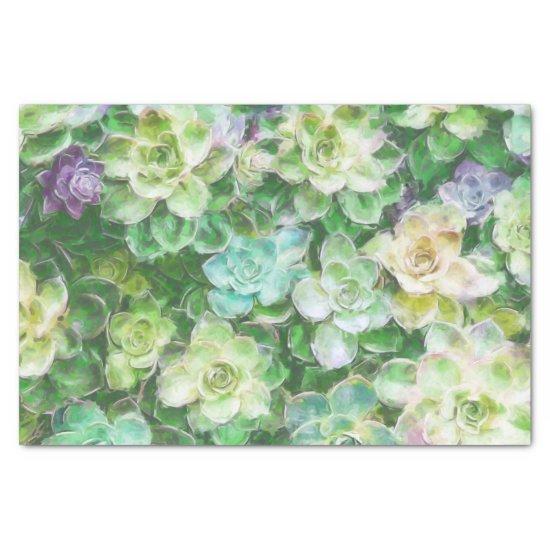 Succulents Painting by Cindy Bendel Tissue Paper