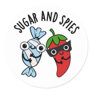 Sugar And Spies Funny Food Pun  Classic Round Sticker
