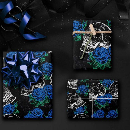 Sugar Skull Blue Roses | Cool Funky Dark Flowers  Sheets