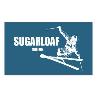 Sugarloaf Mountain Maine Skier Rectangular Sticker