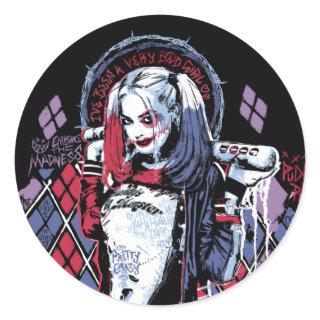 Suicide Squad | Harley Quinn Inked Graffiti Classic Round Sticker