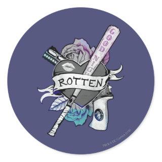 Suicide Squad | Harley Quinn "Rotten" Tattoo Art Classic Round Sticker