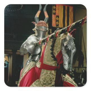 Suit of armour and matching horse armour square sticker