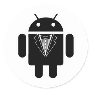 Suit up Android Classic Round Sticker