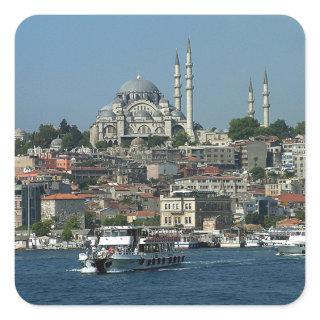 Sultan Ahmed & Istanbul panorama, Turkey  Square Sticker