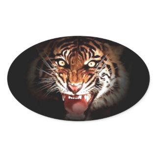 Sumatran Tiger Oval Sticker