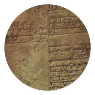 "Sumerian Cuneiform Writing" Gift Series Classic Round Sticker