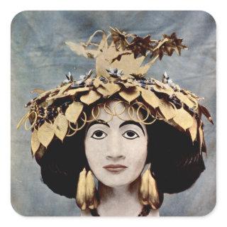 Sumerian headdress worn by Queen Shub-ad Square Sticker