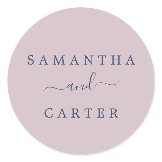 Summer Blush and Navy Wedding Envelope Seals