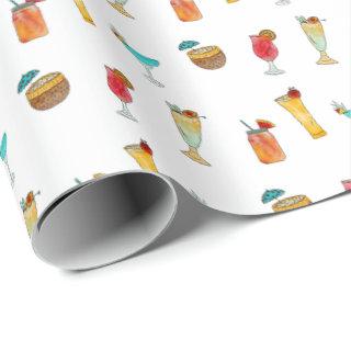 Summer Cocktail Drinks Patterned