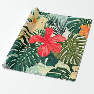 Summer colorful hawaiian seamless pattern with tro