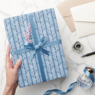 Summer Cornflower Blue White Zigzag Stripes Art
