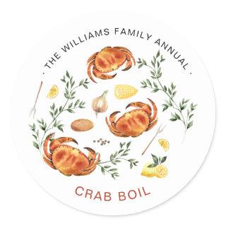 Summer Crab Boil | Low Country Boil Cookout    Classic Round Sticker