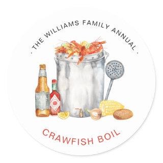 Summer Crawfish Boil | Low Country Boil Cookout   Classic Round Sticker