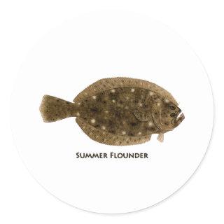 Summer Flounder Classic Round Sticker