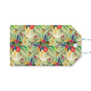 Summer Jungle Tropical Parrot Flowers Blossom Gift Tags