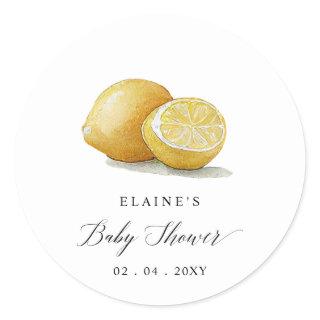 Summer Lemon Lime Citrus Baby Shower  Classic Round Sticker