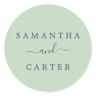 Summer Mint and Navy Wedding Envelope Seals